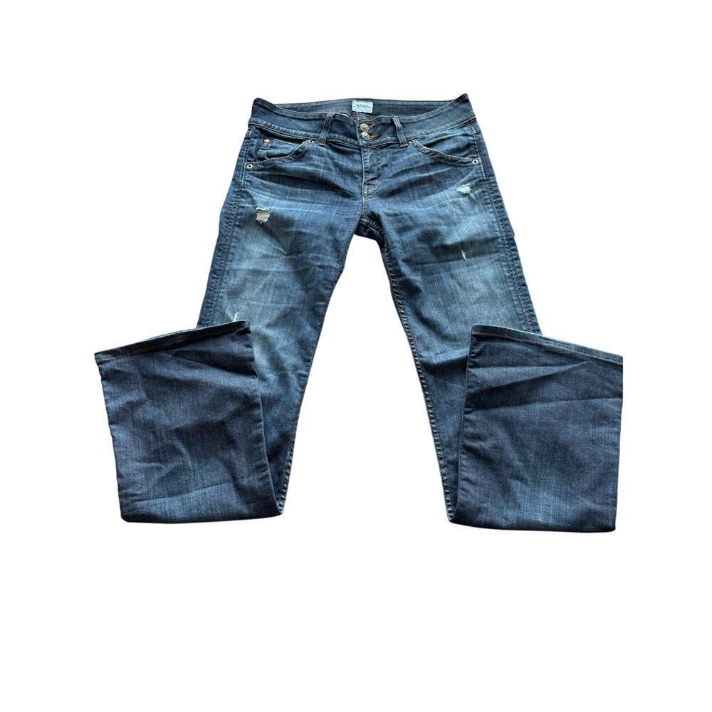 Hudson flare jeans in great condition size 29 button pockets and distressing